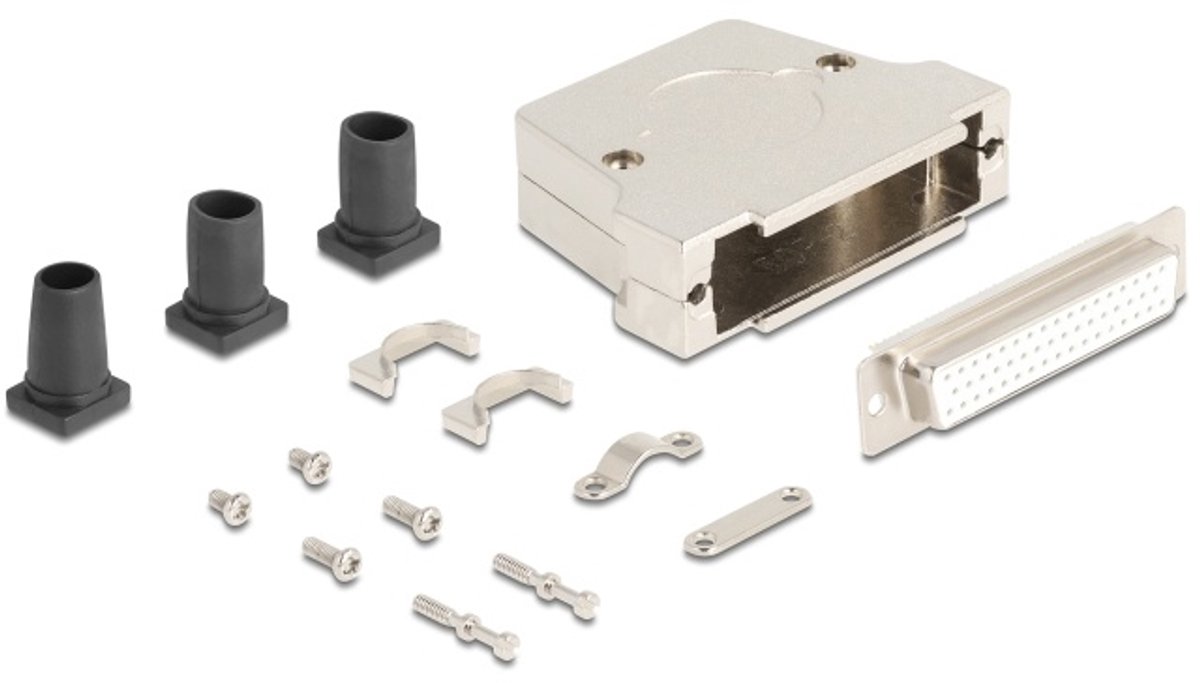 Delock Sub-D connector housing 50 pin metal including female connector and mounting material