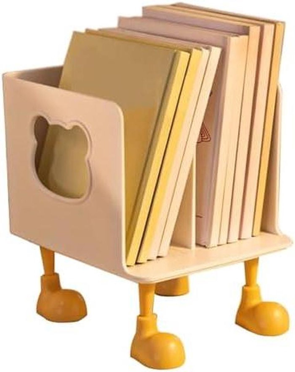 Boekhouder Bureau - Opbergrek Boeken - Bureau Organisatie - Ruimtebesparend Ontwerp - 20 cm Breed - Wit Groen Geel