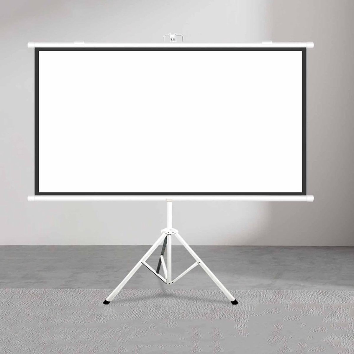 Projectiescherm met standaard - HD filmscherm - Thuisbioscoop - Intrekbaar ontwerp - 60 inch 4:3 - Wit