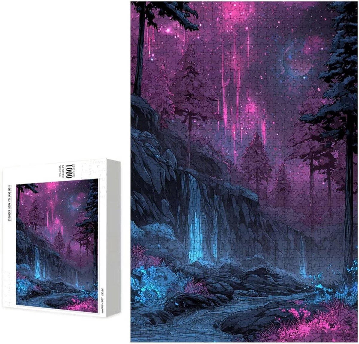 Houten Puzzel - Legpuzzel Volwassenen - Ontspanning en Decoratie - Lindehout Kwaliteit - 1200 Stukjes - Paars