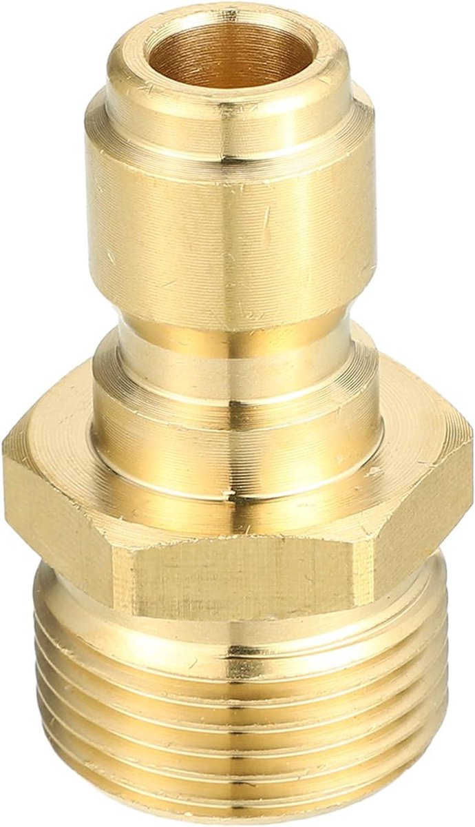 Hogedrukreiniger Koppeling - Slangaansluiting Adapter - Auto Reinigen - Lekvrije Messing Verbinding - M22 x 1.5 - Koperkleur
