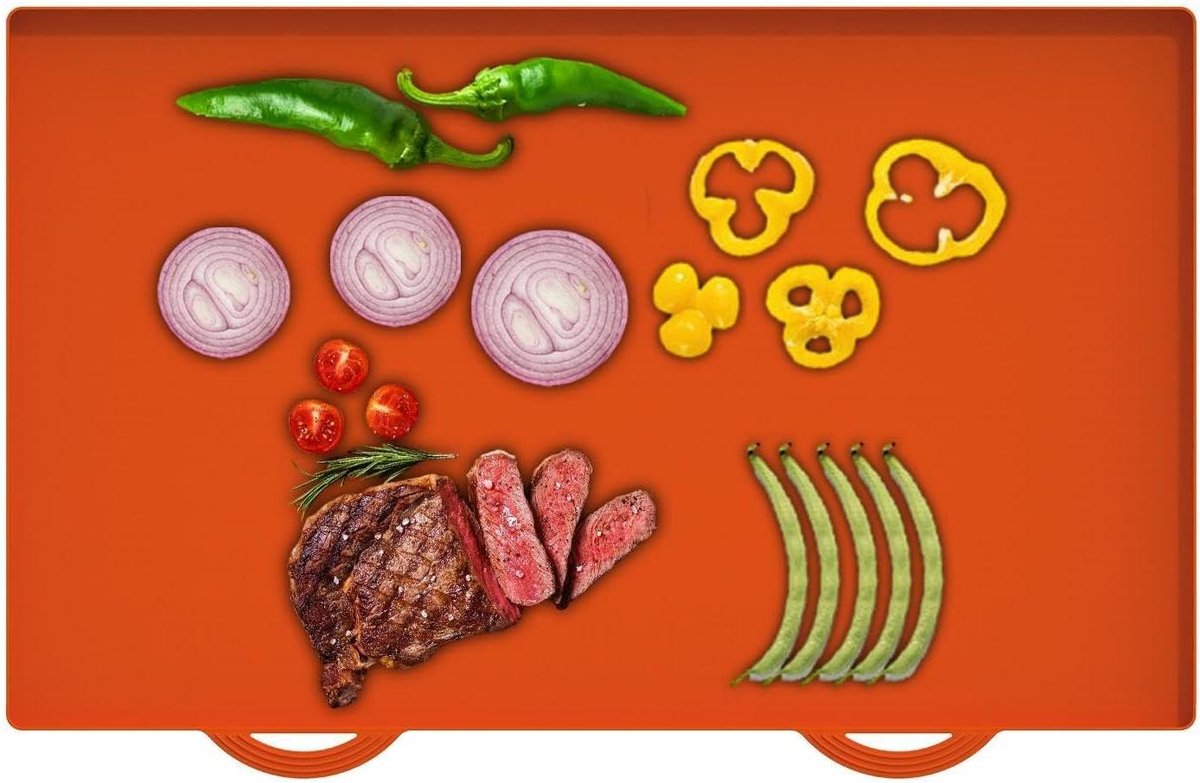 Grillmat Herbruikbaar - BBQ Pad - Veilig Grillen - Hittebestendig Siliconen - 43 cm - Oranje