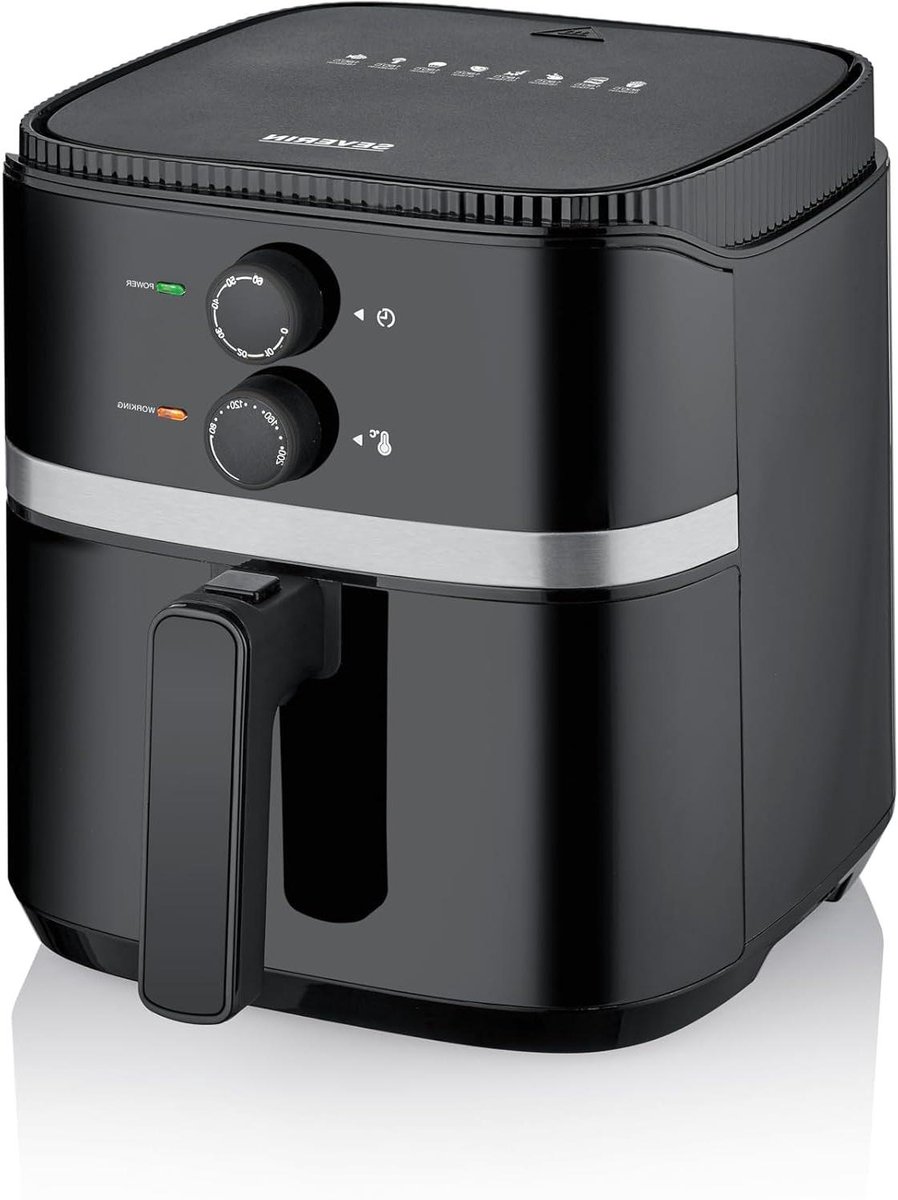 Hete Lucht Frituur - Airfryer Oven - Gezond Koken - Snelle Bereiding - 5 Liter - Zwart Zilver