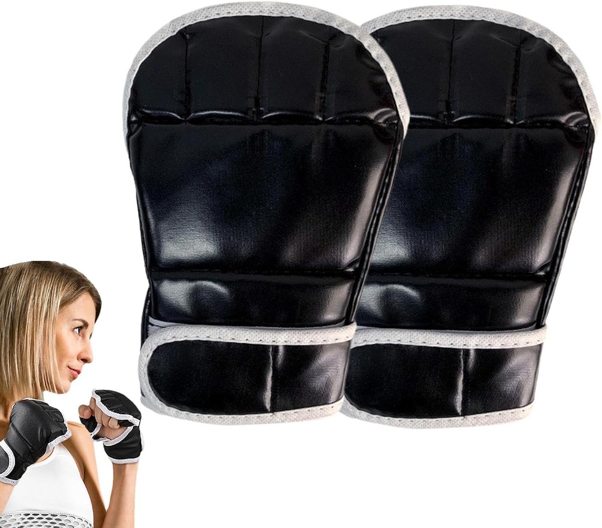 Vechthandschoenen Halve Vinger - Bokshandschoenen Trainingshandschoenen - Sport Training - Ademend Ontwerp - 20.5 x 14 cm - Uniek