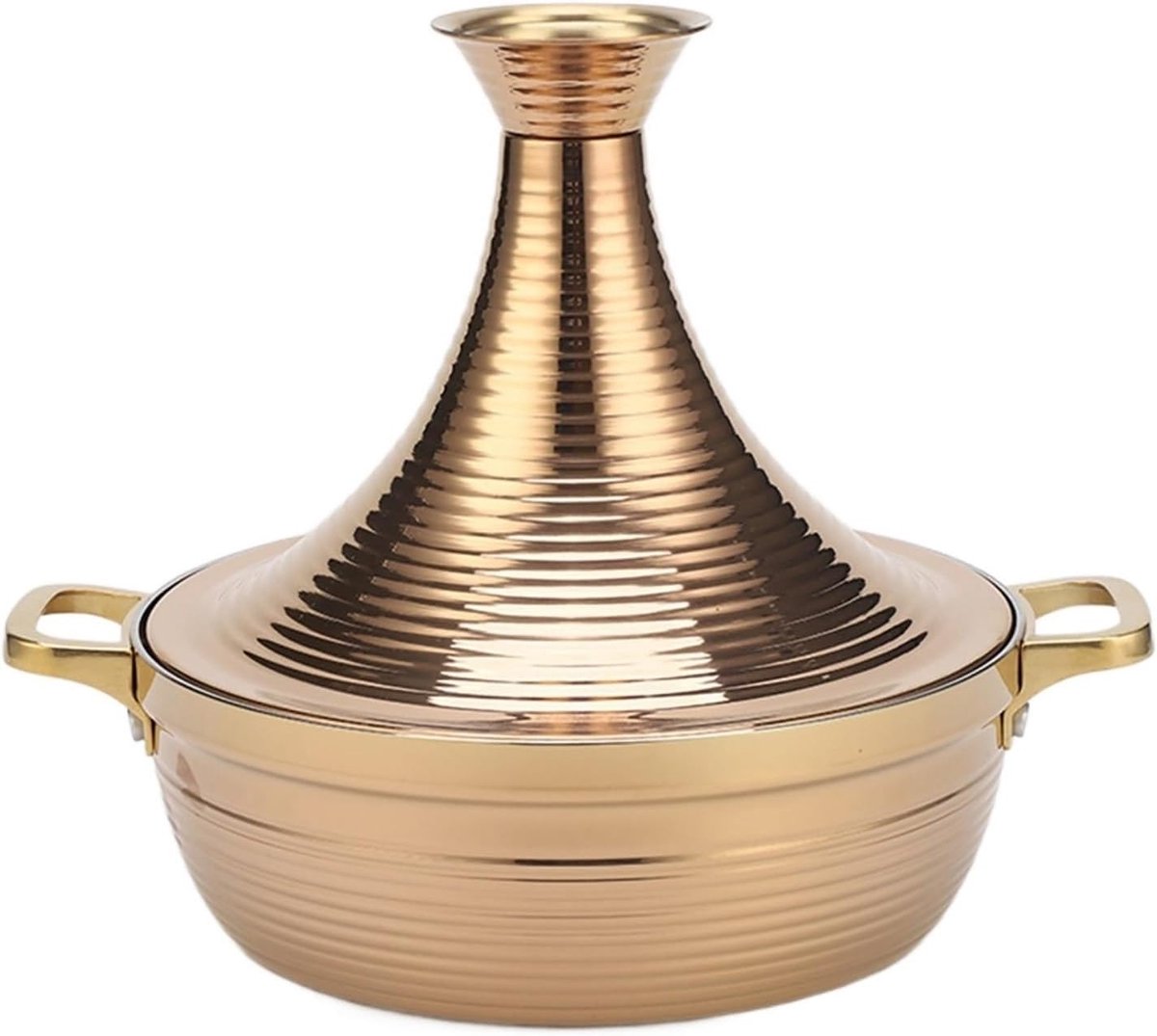 Tajine Pot - Marokkaanse Pan - Langzaam Koken - Gelijkmatige Warmte - 22cm Diameter - Goud