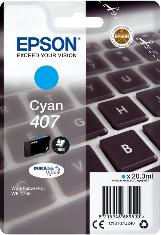 Epson Original Ink Cartridge Epson WF-4745 Cyan