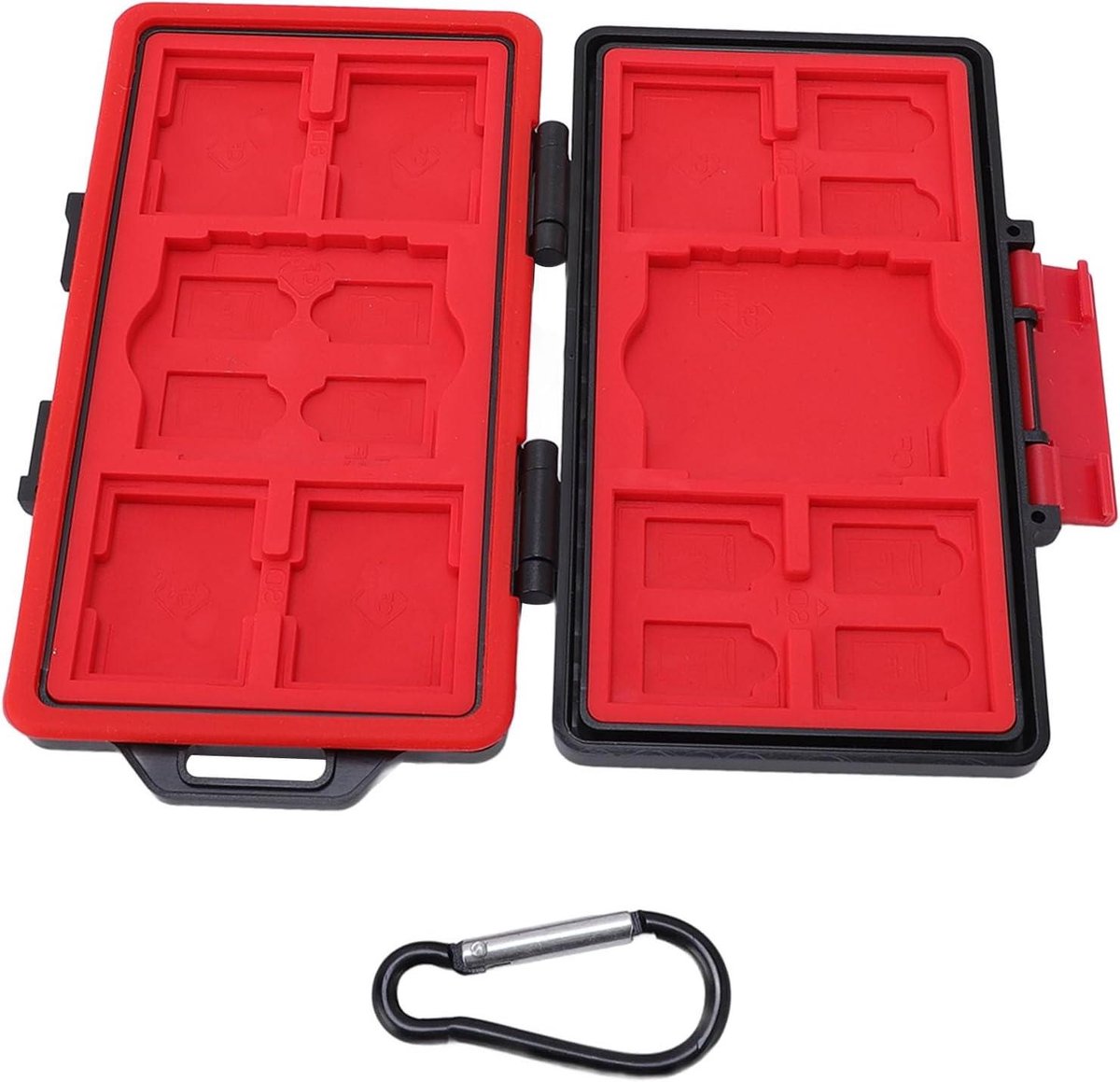 Geheugenkaarthouder Organizer - Kaart Case - Opslag Kaarten - Waterdicht Schokbestendig - 16 x 9 x 2 cm - Zwart