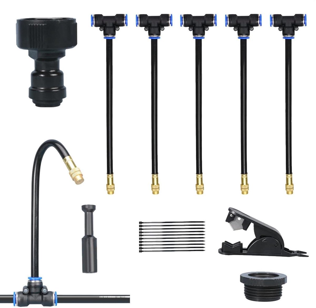 Tuin Bewateringssysteem - Automatische Sproeier - Planten Water Geven - Efficiënt Watergebruik - Complete Set - Zwart