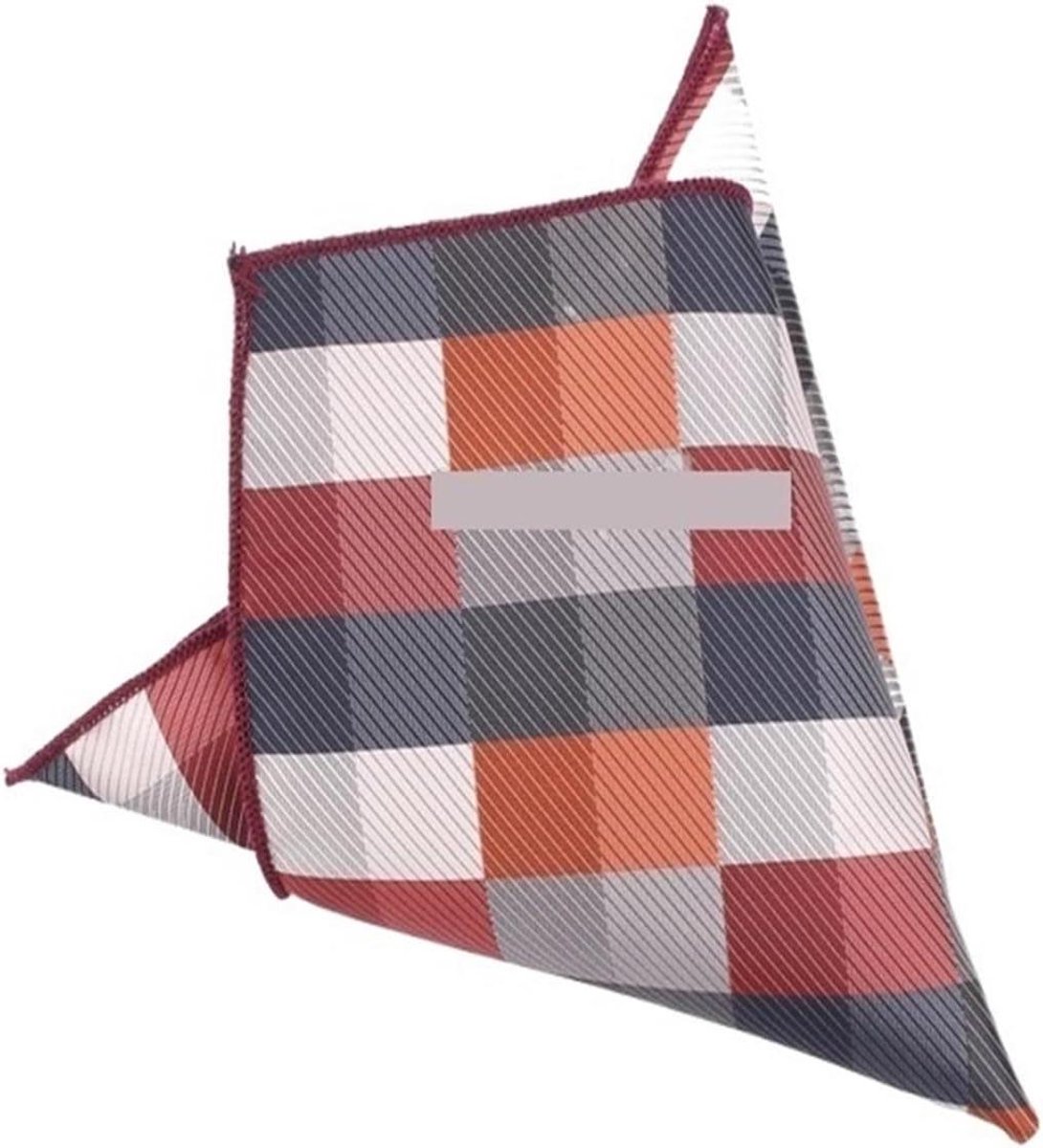 Zakdoeken Heren - Pochette Stof - Netjes Voor de Dag - Klassiek Geruit Patroon - 24x24 cm - Veelkleurig