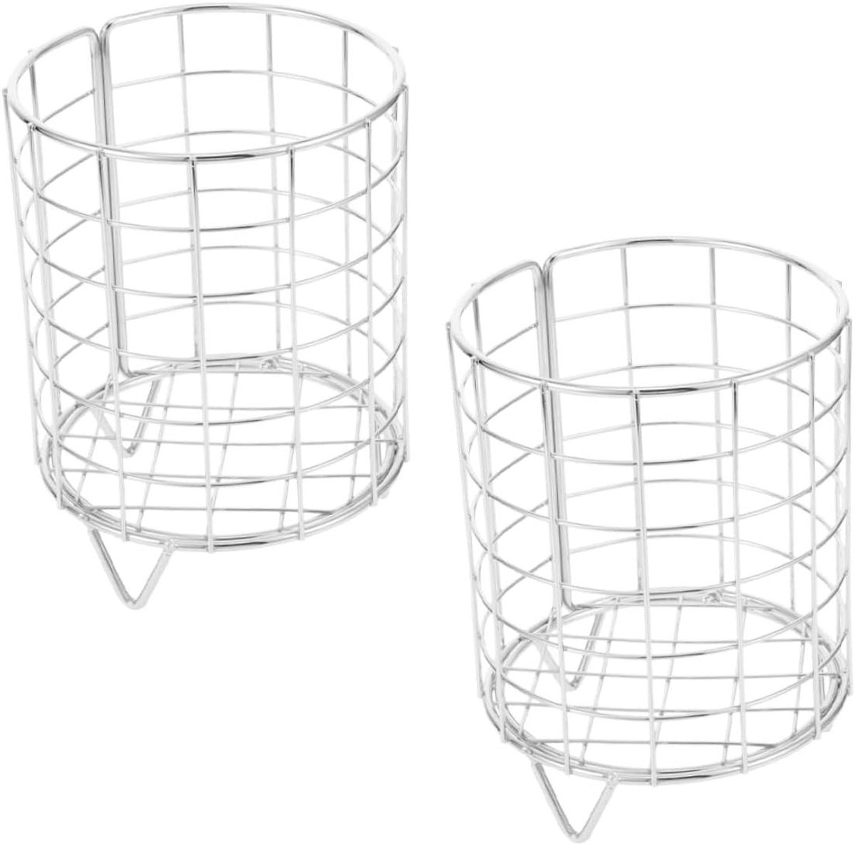 Hooirek Konijn - Cavia Voerbak - Netjes Voeren - Stabiel Ijzer - 2 Stuks - Zilver
