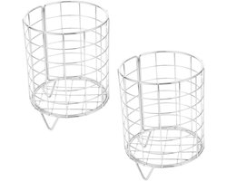 Hooirek Konijn - Cavia Voerbak - Netjes Voeren - Stabiel Ijzer - 2 Stuks - Zilver