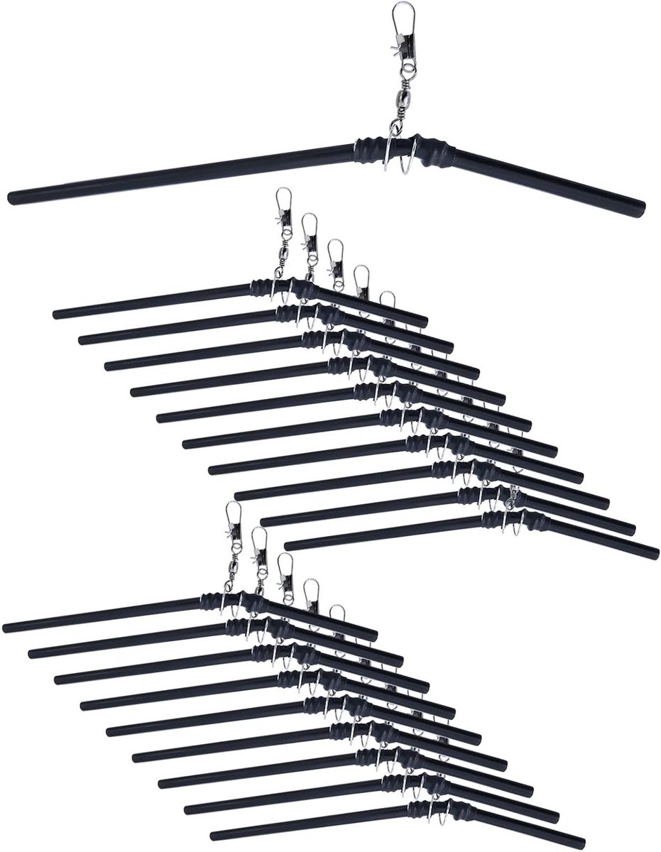 20x PVC balansverbinder voor vissen, accessoires voor zeevissen, spinning snap en visgerei - Zwart (150mm)