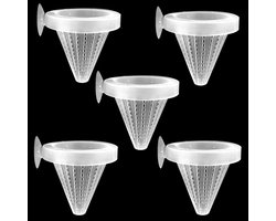 Aquarium Voeder - Voedertrechter Set - Vissen Voeren - Langzame Voerverspreiding - 5 Stuks - Rood