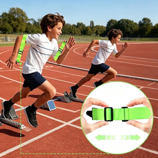 Hardloop Arm Trainer - Zwaai Trainingsbanden - Loopcorrectie Trainer - Verstelbare Armposities - Verstelbaar 27-30 cm - Groen — afbeelding 4