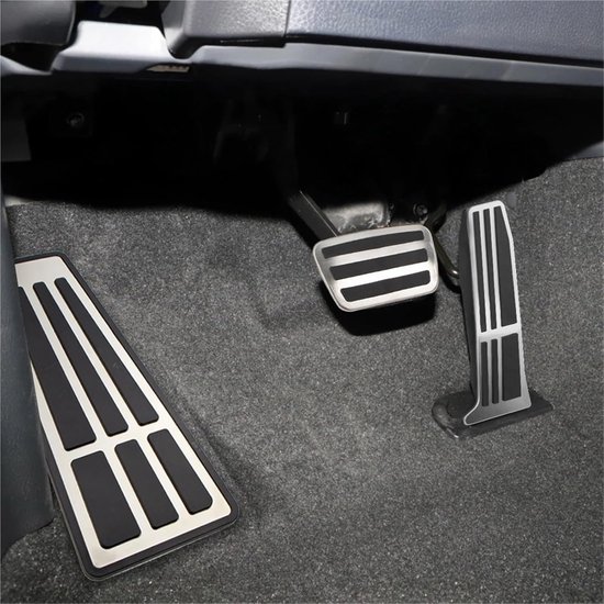 Pedaalhoezen Auto - Voetpedaal Covers - Verbeter Rijcomfort - Antislip Roestvrij Staal - AT 3PCS - Zilver — afbeelding 2