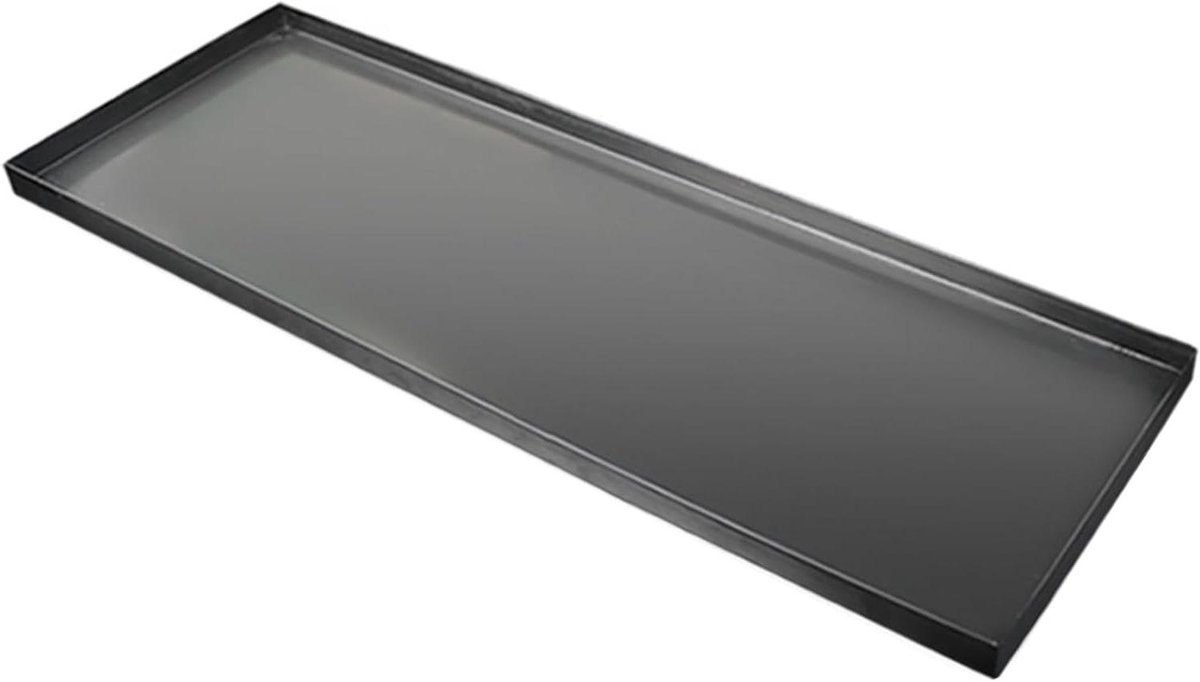 Opvangbak Wasmachine - Lekbak Metaal - Apparaten Beschermen - Roestvrij Staal 304 - 61x21x2 cm - Zwart