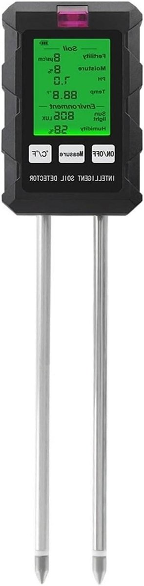 Bodemmeter - Vochtigheidsmeter - Plantenverzorging - 5-in-1 metingen - N.v.t. - Zwart