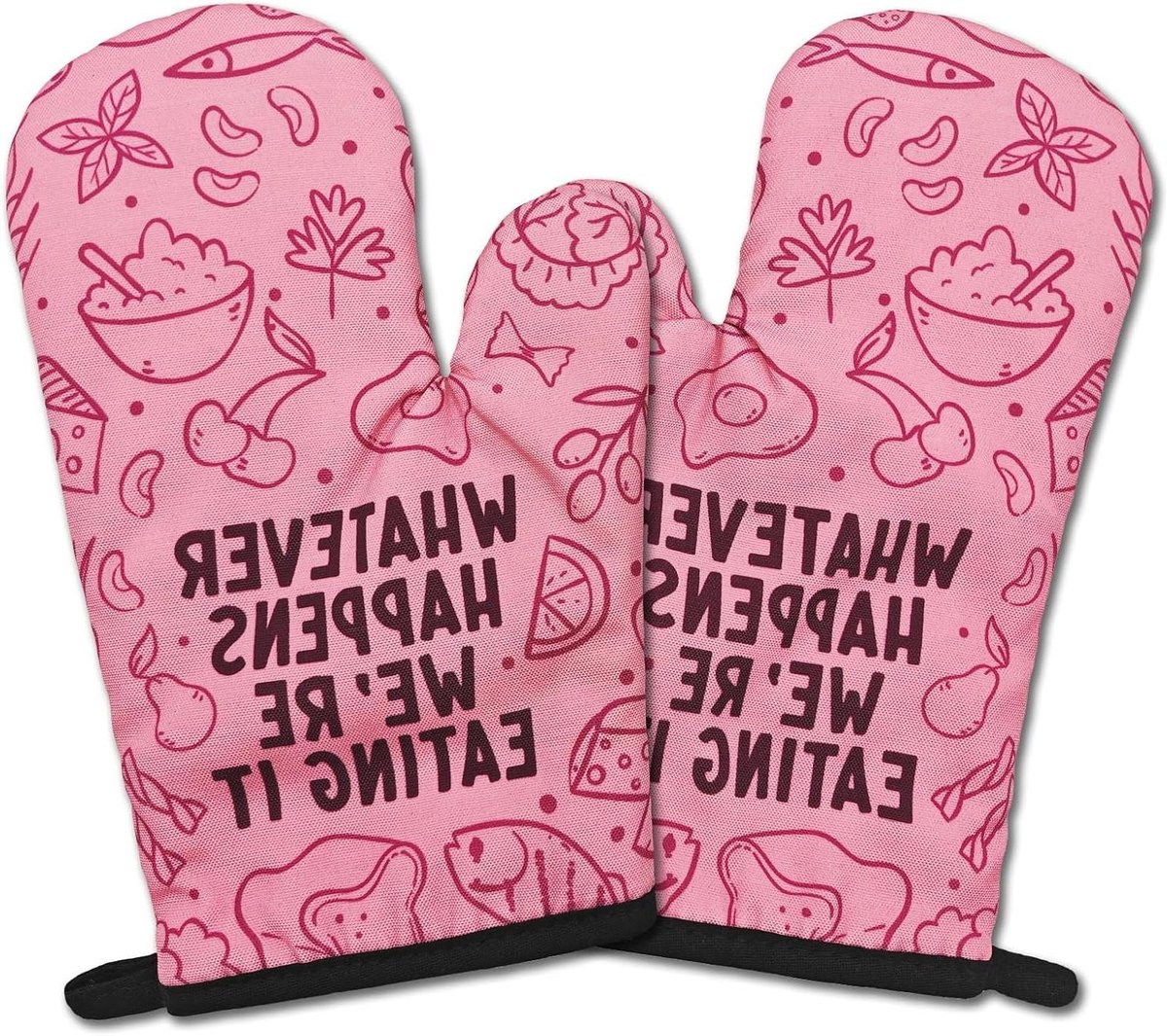 Ovenwanten Set - Keukenwanten Hittebestendig - Veilig Koken - Antislip Siliconen - 2 stuks 267 cm - Roze