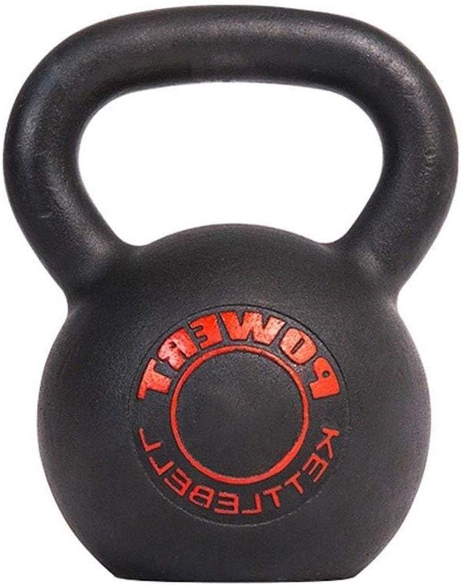Gietijzeren Kettlebell - Gewicht Kettlebell - Kracht Training - Eendelig Gietijzer - 8 kg - Zwart