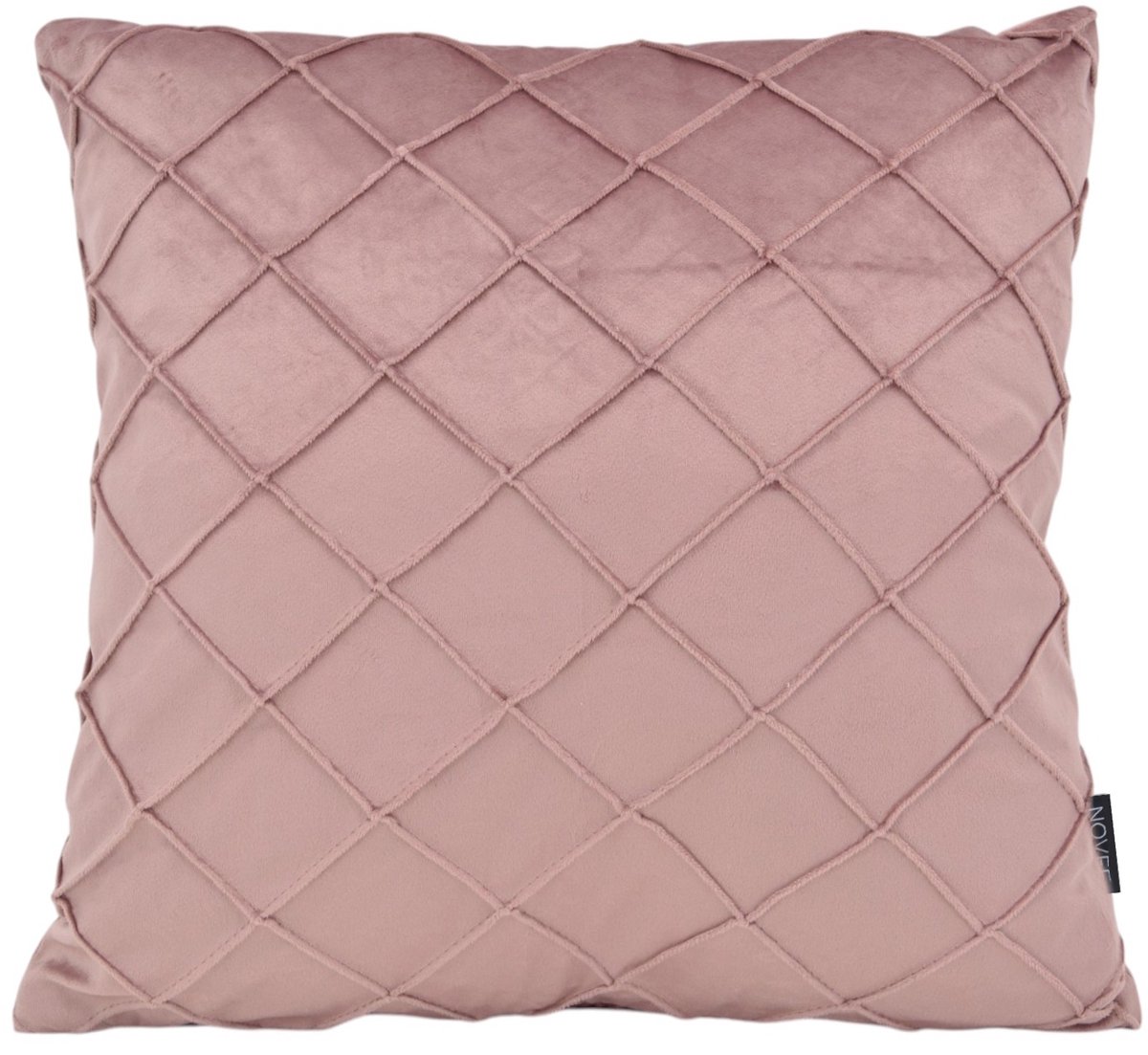 NOVÉE Sierkussen Velvet Cross Oudroze | 45x45 cm | Velvet/Polyester
