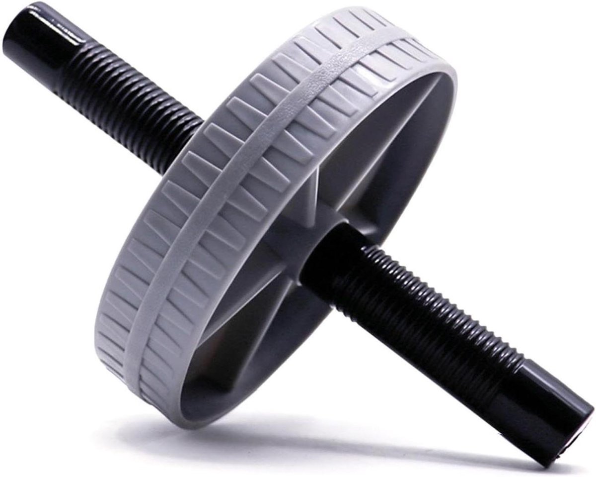 Buikspierroller - Oefenwiel Trainingswiel - Core Training - Robuust Stalen Frame - 15 cm Diameter - Grijs