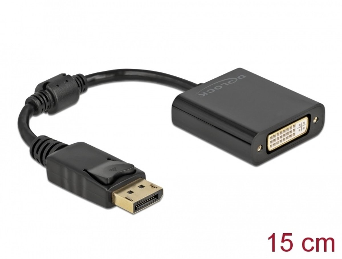 Adapter DisplayPort 1.1 Man naar DVI vrouwelijk passief zwart