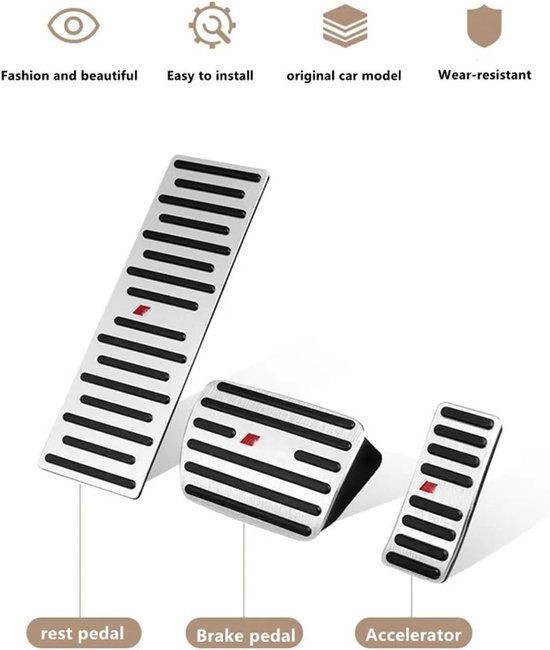 Pedaalhoezen Auto - Voetpedaal Covers - Verbeter Rijcomfort - Antislip Ontwerp - 1 Stuk - Mat Zilver — afbeelding 5