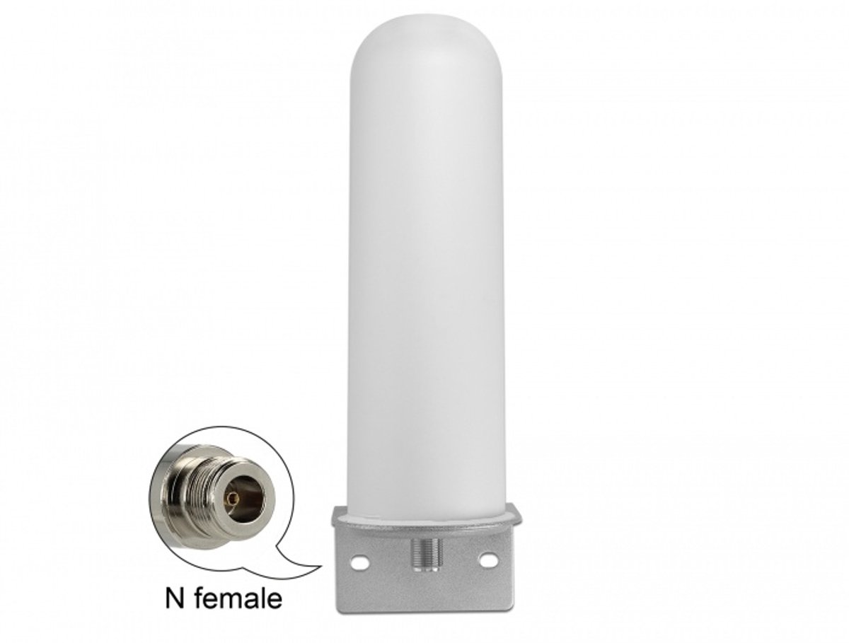 LTE -antenne N Jack 4 - 6 DBI 22 cm omnidirectionele vaste muur en paalmontage Wit buiten