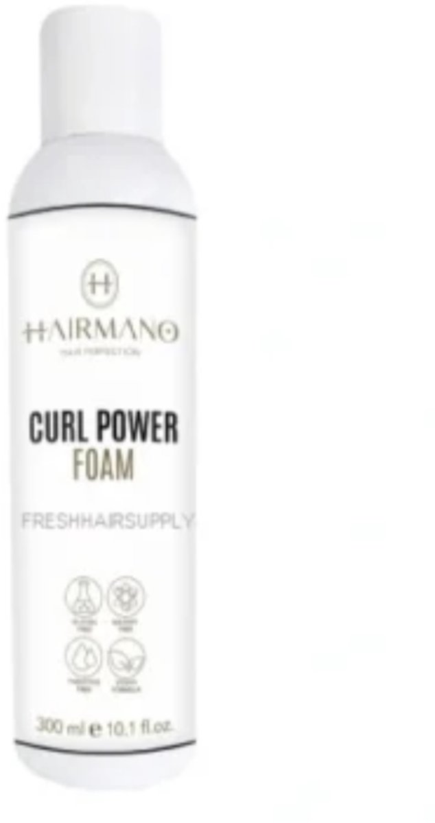 Hairmano Curl Power Foam 300ml – Krullen Mousse – Anti Pluis – Volume & Definitie – Sulfaatvrij & Siliconenvrij