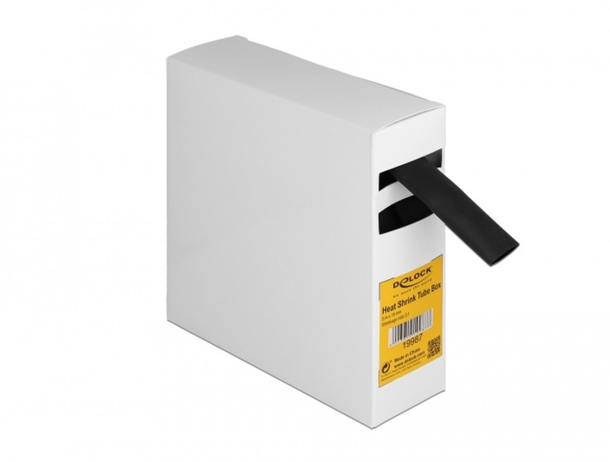 19987 - Heat shrink tube - Black - Polyolefin - 5 m - 1.5 cm - 1 pc(s)