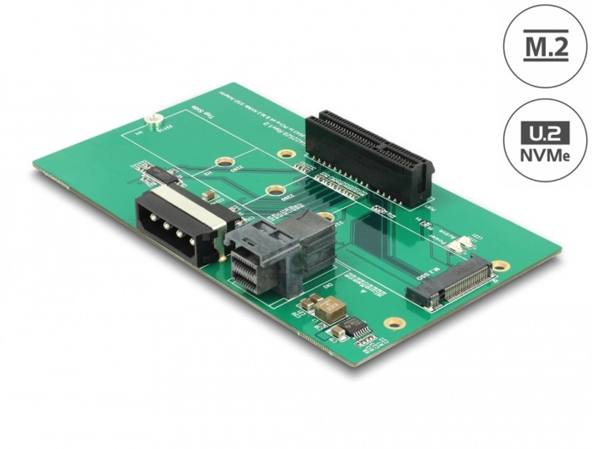 U.2 SFF-8643 Adapter voor PCIE X4 of M.2 Key M Slot met fixing-plaat
