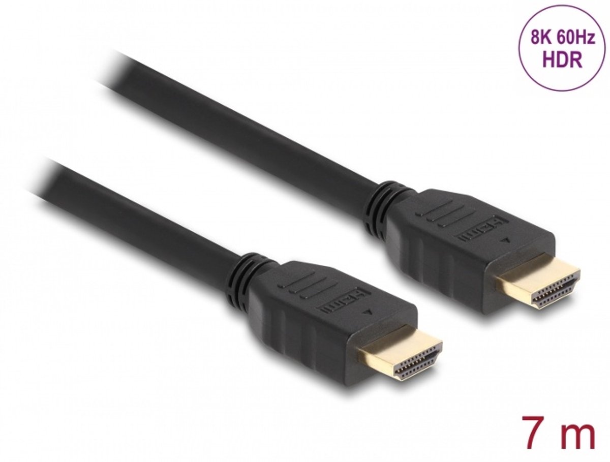 DeLOCK 82005, 7 m, HDMI Type A (Standaard), HDMI Type A (Standaard), 3D, 48 Gbit/s, Zwart