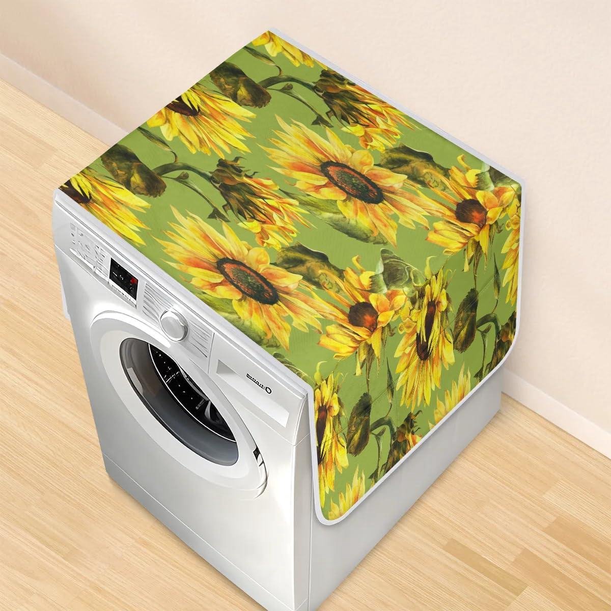 Wasmachine Drogerhoes Apparaatbeschermer Keuken Apparaten Beschermen Met Opbergvakken 117 x 485 cm Aquarel Zonnebloemen