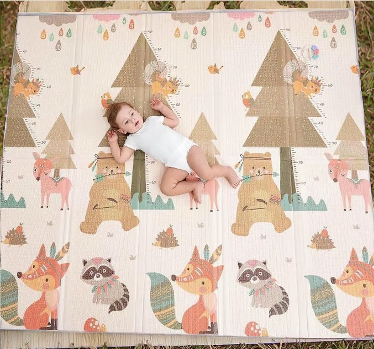 Baby Speelmat - Kruipkleed Peuters - Veilig Spelen - Dubbelzijdig Bedrukt - 195x148 cm Opvouwbaar - Meerkleurig — afbeelding 3