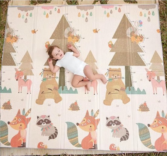Baby Speelmat - Kruipkleed Peuters - Veilig Spelen - Dubbelzijdig Bedrukt - 195x148 cm Opvouwbaar - Meerkleurig — afbeelding 3