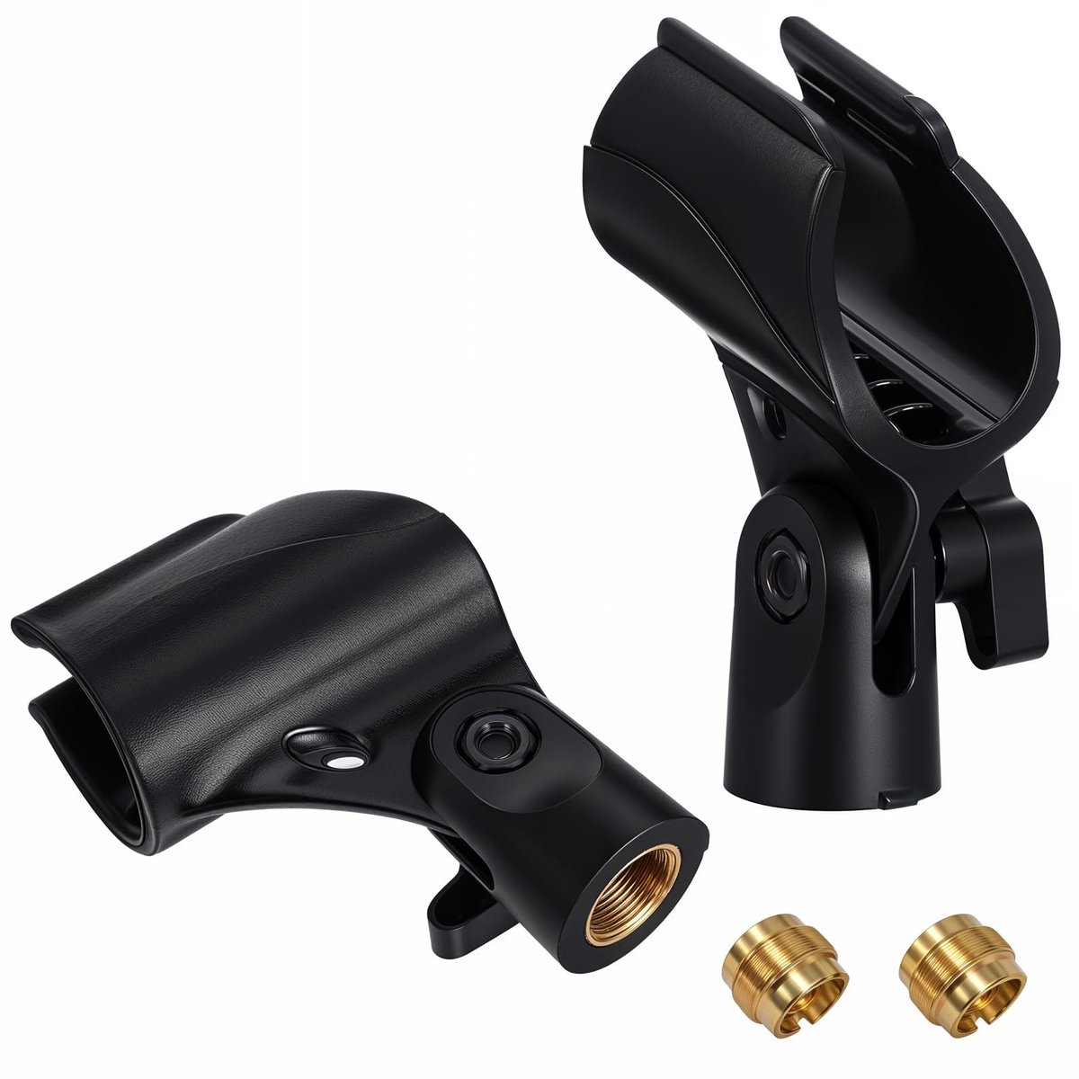 SolidChoice - Microfoonhouder - Universele Microfoonclip - Verstelbare Microfoonhouder - Zwart - Microfoon Klem - Geschikt voor Handheld Microfoons -