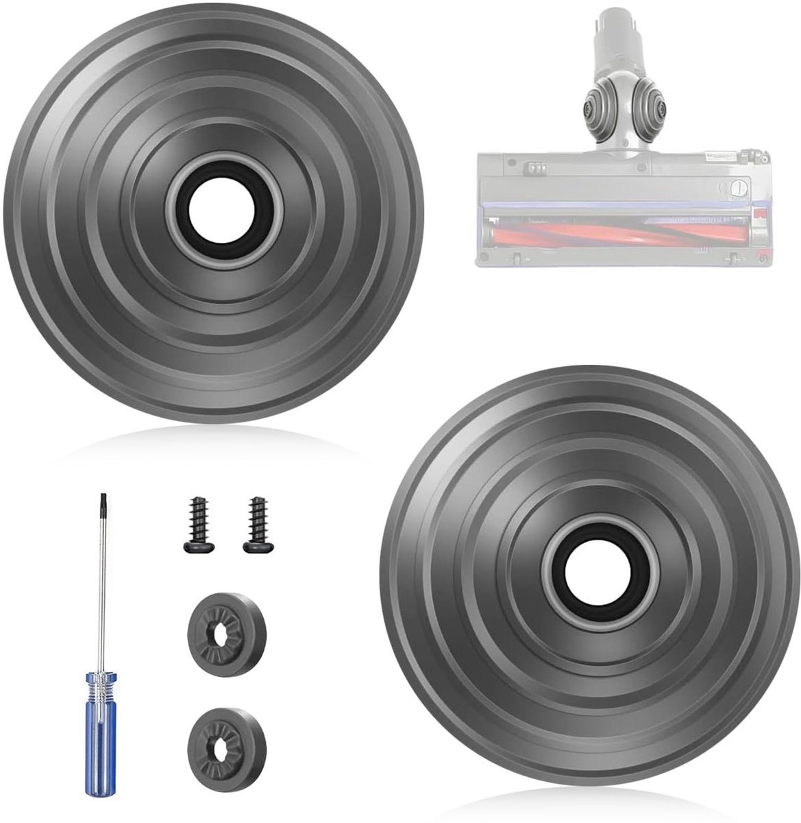 aladdien - V-Ball Wiel Accessoires - Vervangend Onderdeel - Zwart - Stofzuiger Wielen - Geschikt voor Dyson V6 V7 V8 V10 V12 DC58 DC59 DC62 DC74