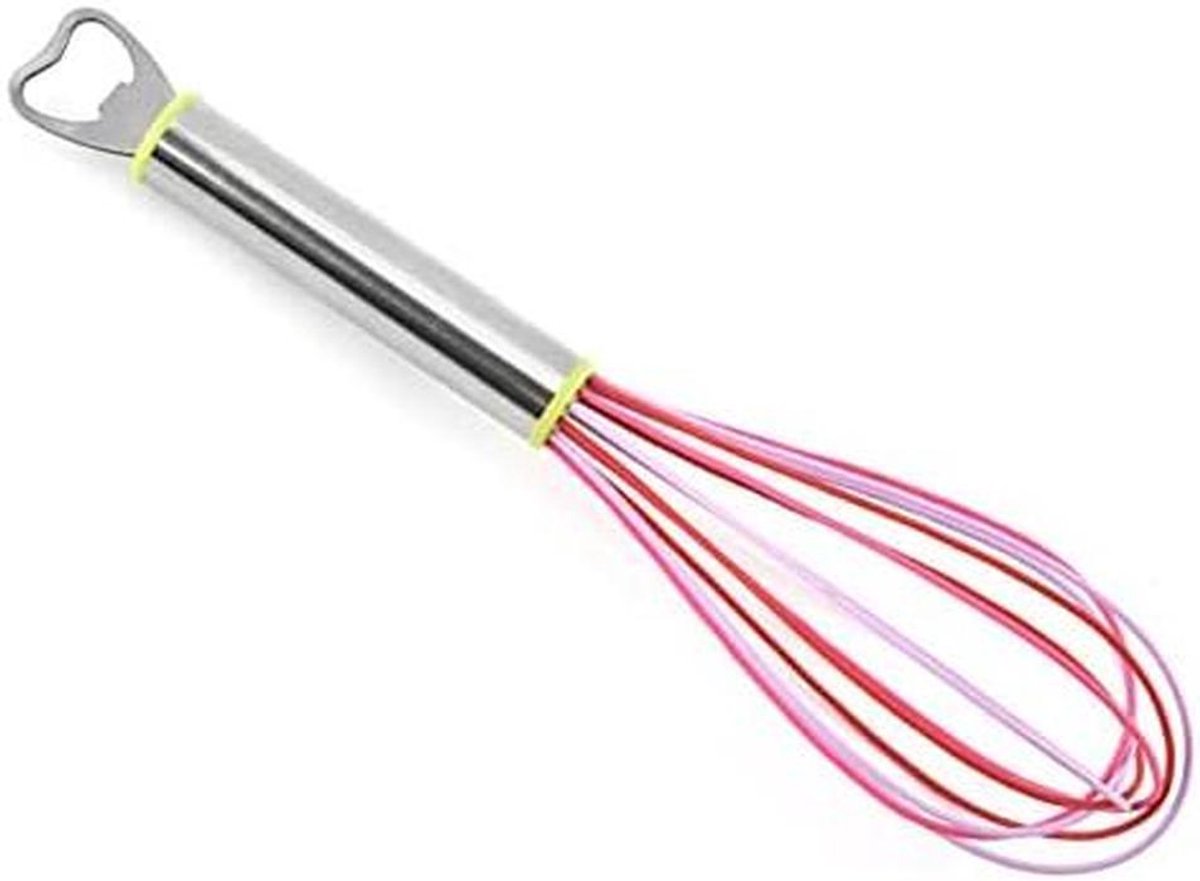 Eierklopper - Garde Klopper - Bakken en Koken - Met Flesopener - 29-34 cm - Zilver