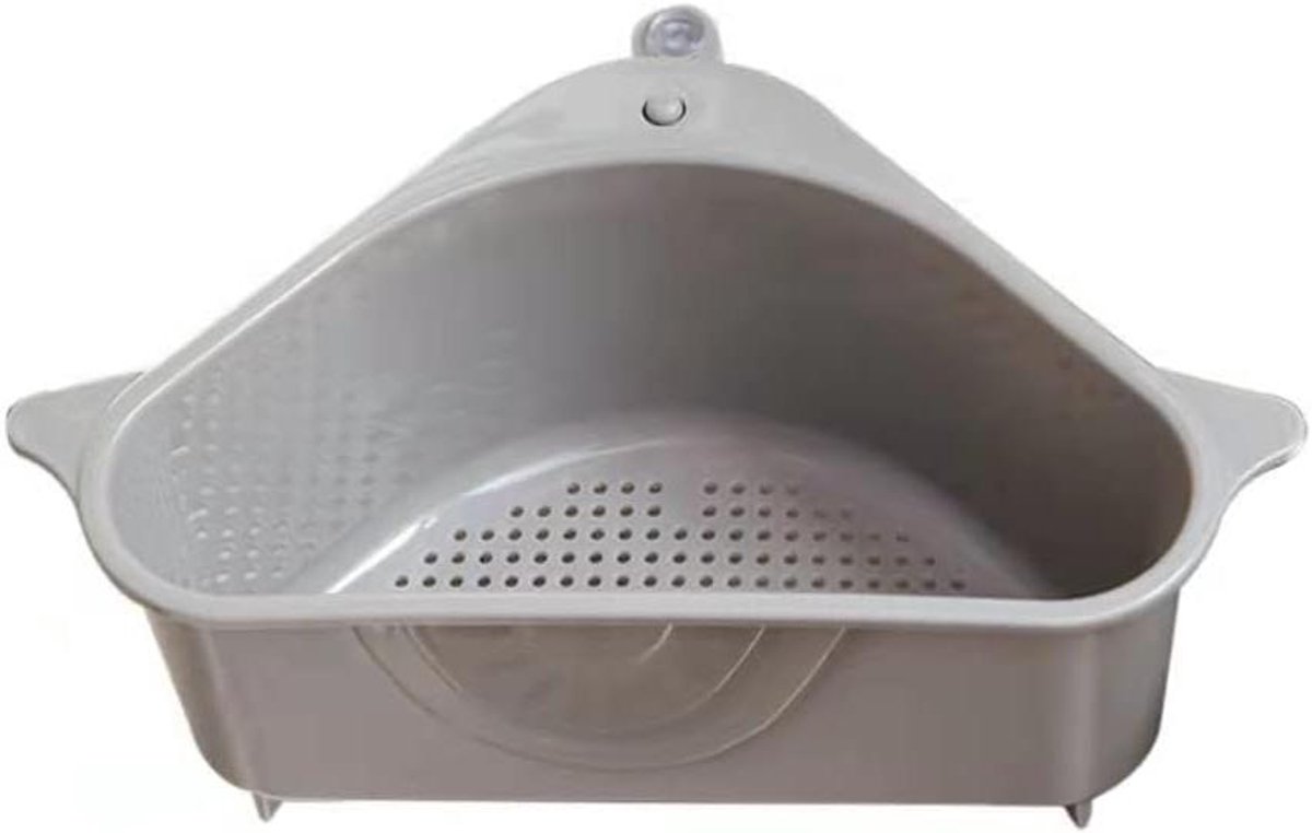 Sponsrek - Gootsteen organizer - Keuken opruimen - Verstelbare zuignap - 26 cm - Grijs
