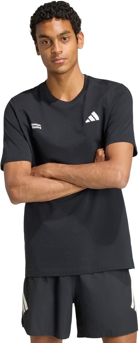 Adidas Performance Run Essentials Graphic T-Shirt Heren Zwart