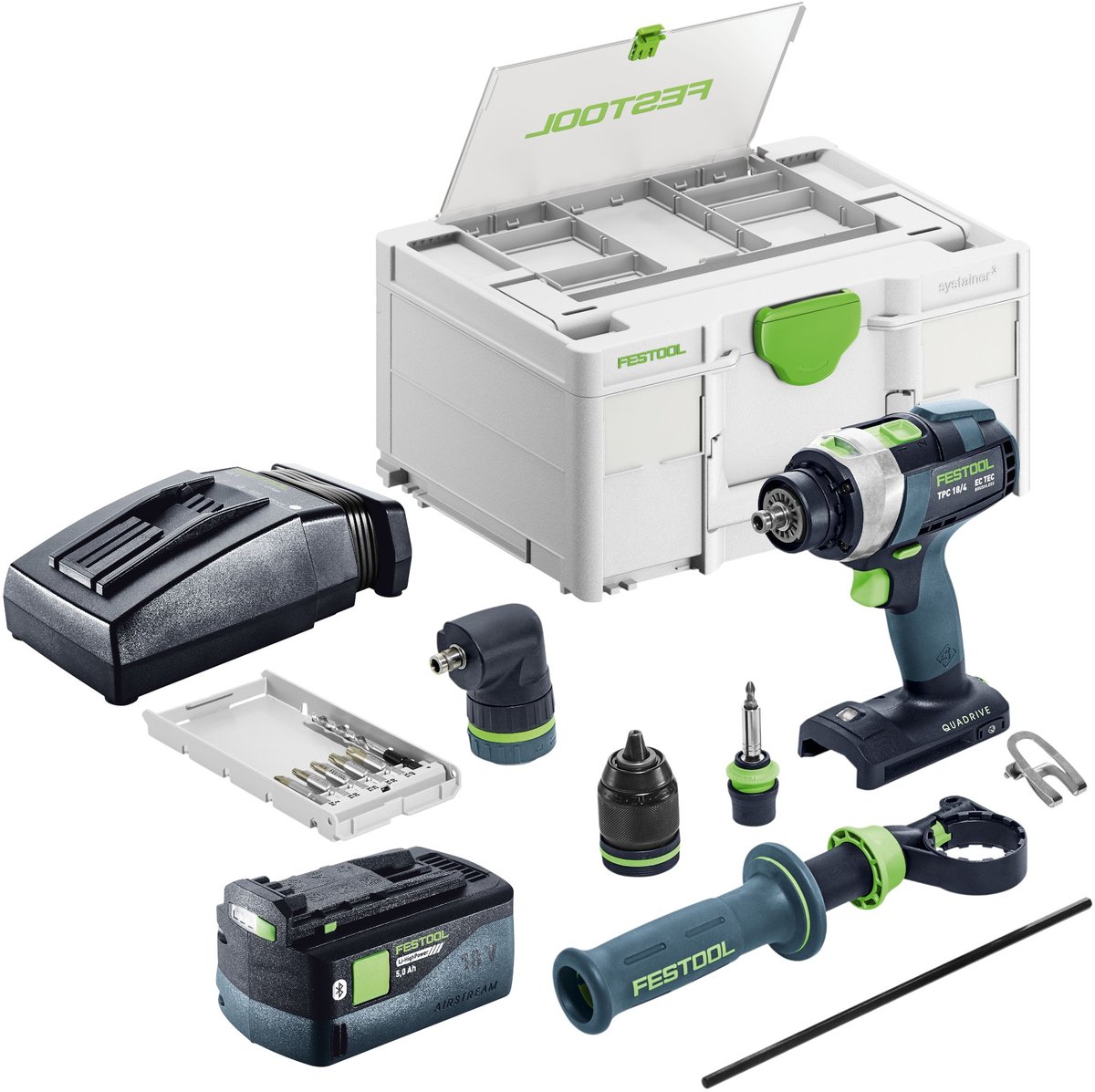 Festool TPC 18/4-Basic-Set accu-slagboormachine 18 V 75 Nm borstelloos + 1x accu 5,0 Ah + oplader + Systainer