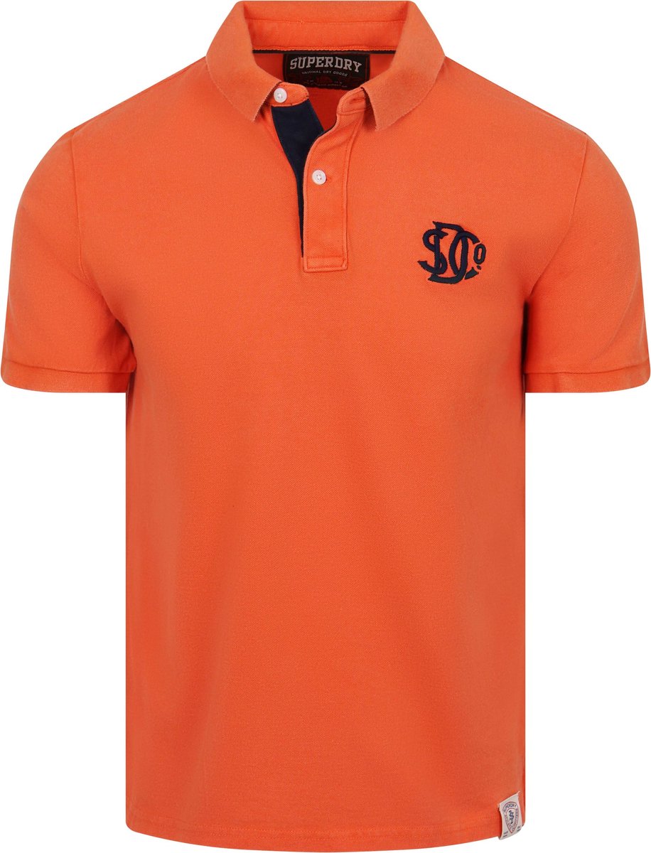 Superdry Polo Piqué Monogram – Heren Oranje