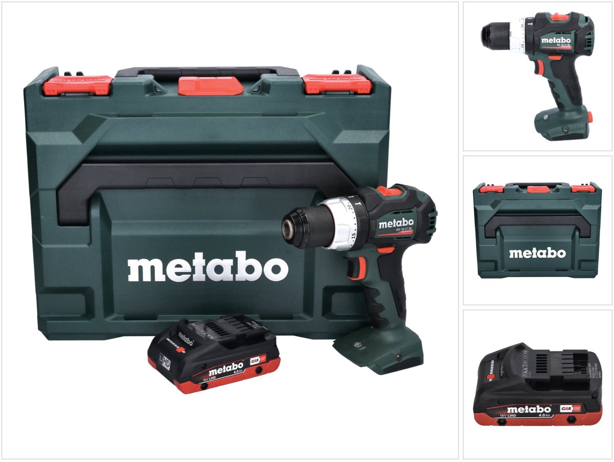 Metabo BS 18 LT BL accuboormachine 18 V 75 Nm borstelloos + 1x accu 4,0 Ah + metaBOX - zonder oplader