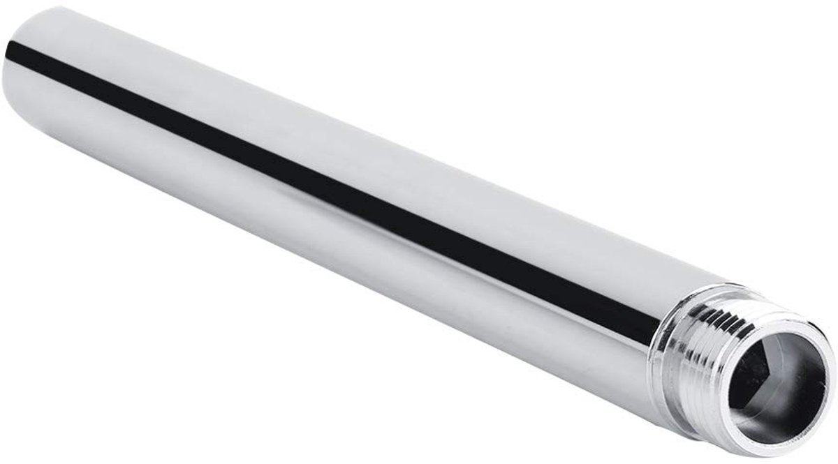 aladdien - Douchekop Verlengpijp - Ronde Douchearm - RVS met Chroomafwerking - 20cm - Doucheaccessoire - Verstelbare Douche - Sanitair