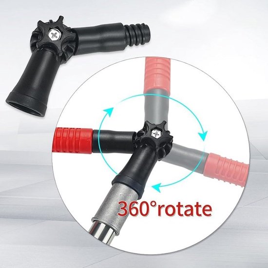 Telescopische gootreiniger - Dakgootreiniger uitschuifbaar - Dakgoten schoonmaken - Met 2 adapters - 17 meter - Rood zilver zwart — afbeelding 2