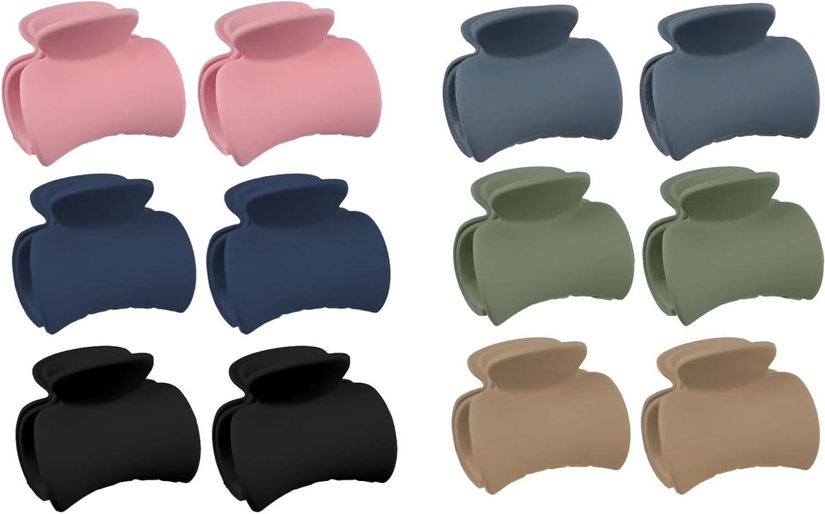 Mini Haarclips - Haarklauwclips Klemmen - Haar Stylen - Matte Finish - 35 cm - 6 Kleuren