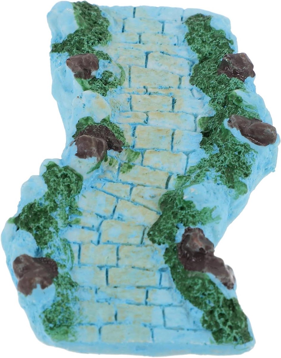 Hars Pad Decoratie - Tuinpad Steen - Sprookjestuin Maken - Rustiek Ontwerp - 11x4.5x1.5cm - Hemelsblauw