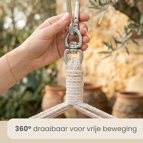 XXL Hangstoel voor 2 Personen - 185x130 Tuin Hangstoel tot 150kg - Zit Hangmat Binnen en Buiten