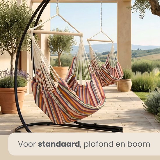 XXL Hangstoel voor 2 Personen - 185x130 Tuin Hangstoel tot 150kg - Zit Hangmat Binnen en Buiten