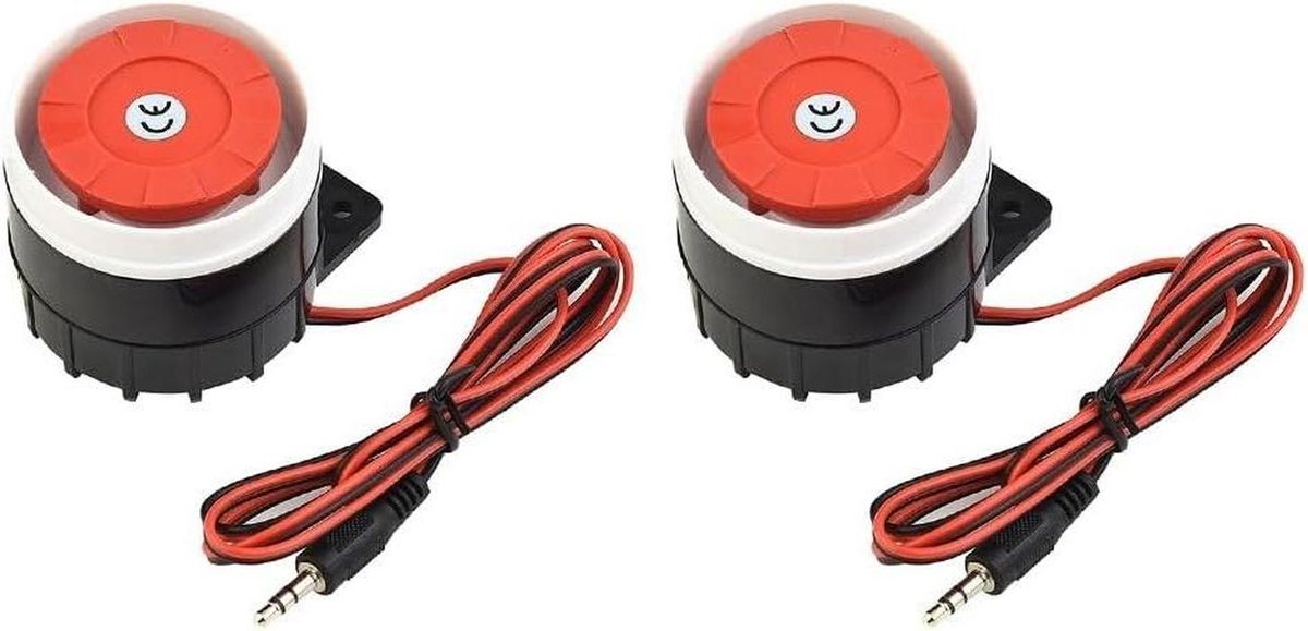Binnensirene Alarm - Geluidsmelder Beveiliging - Huisbeveiliging - Krachtig 120dB Geluid - 8 x 4 x 4 cm - Zwart